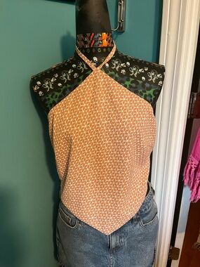 Abercrombie & Fitch Peach Halter Scarf Top
